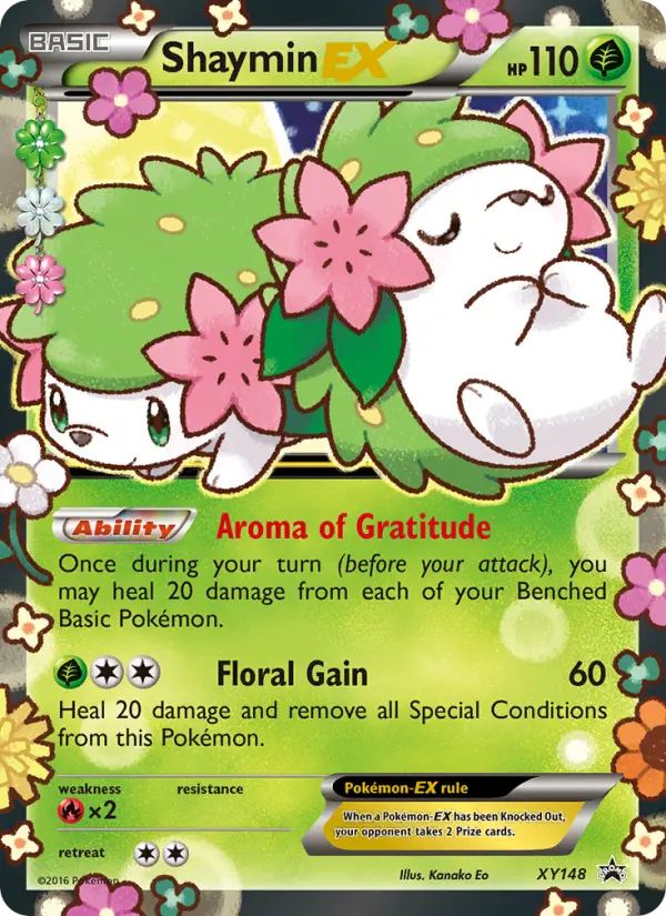 Shaymin-EX XY148 card from XY Black Star Promos