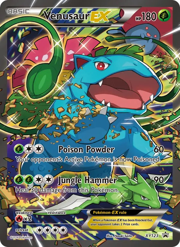 Venusaur-EX XY123 card from XY Black Star Promos