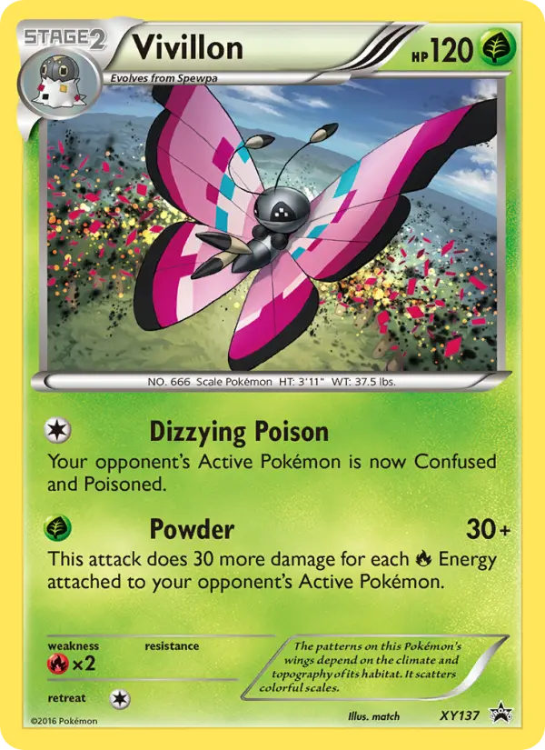 Vivillon XY137 — XY Black Star Promos XY137, Holofoil finish