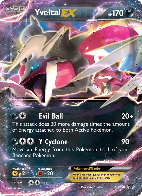 Yveltal-EX XY150 card from XY Black Star Promos