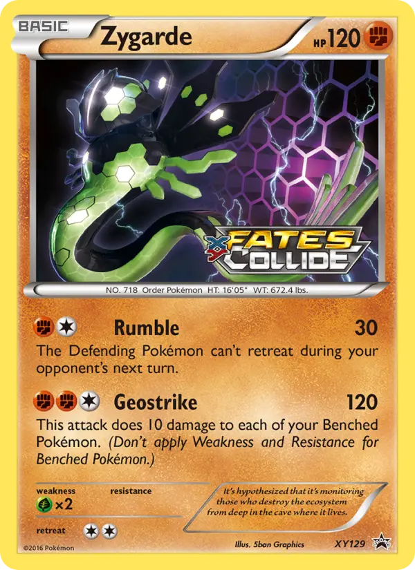 Zygarde XY129 card from XY Black Star Promos