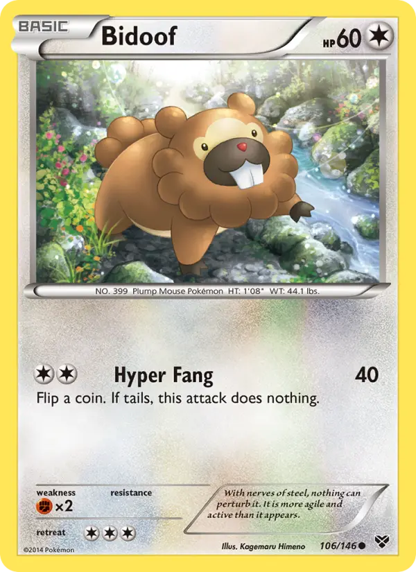 Bidoof 106 card from XY