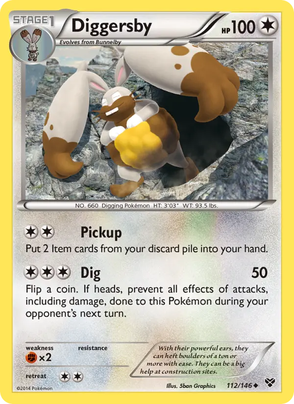Diggersby 112 card from XY