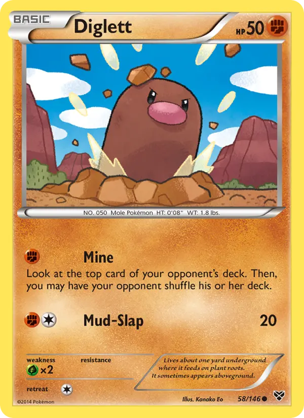 Diglett 58 card from XY