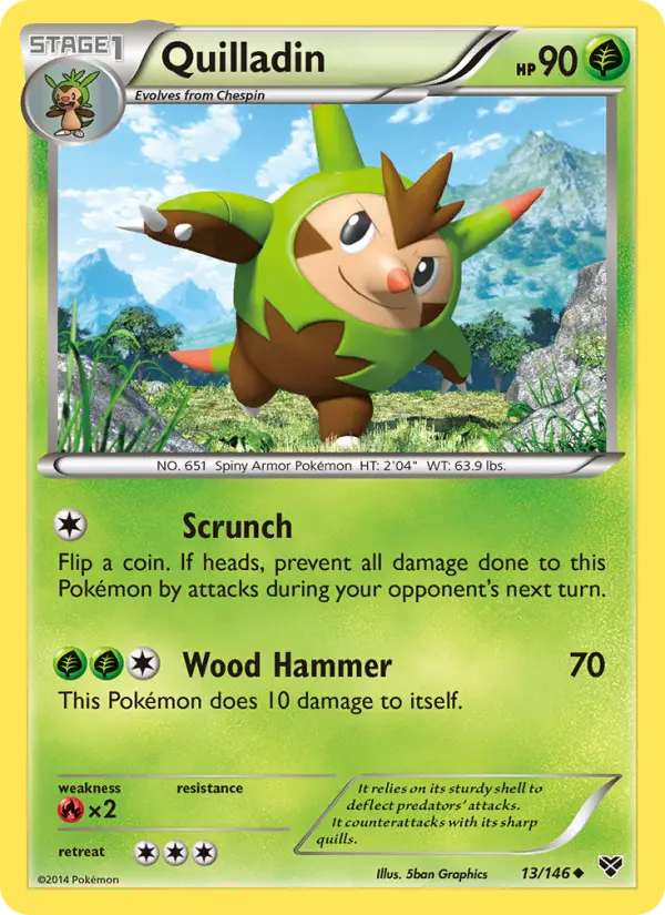 Quilladin 13 card from XY