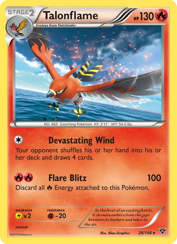 Talonflame 28 — XY 28, Holofoil finish