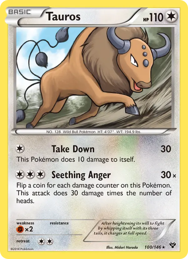 Tauros 100 card from XY