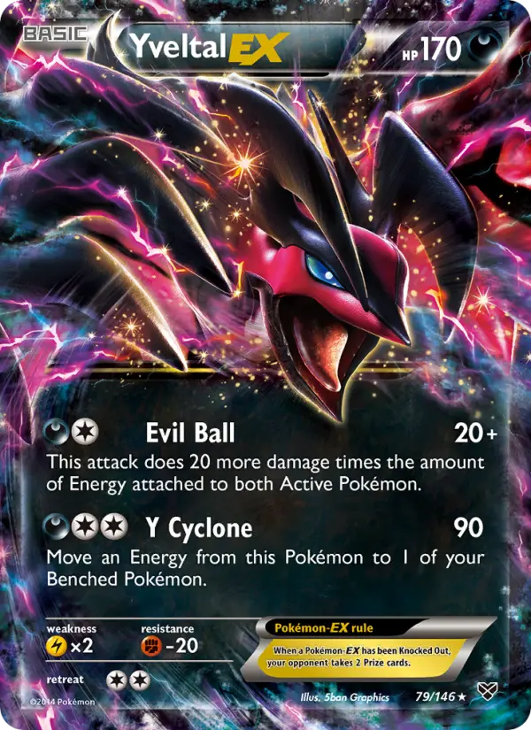 Yveltal-EX 79 — XY 79, Holofoil finish